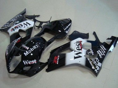 Carene Moto Suzuki GSXR 1000 2003-2004 - Nero Lucido Bianco West Rosso