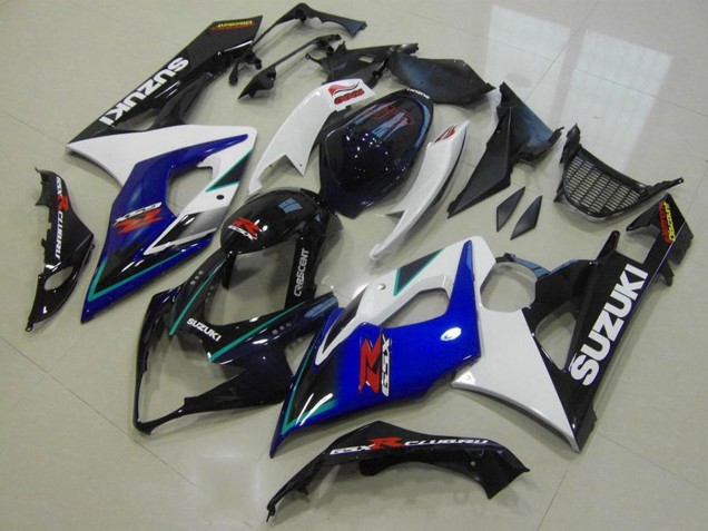 Carene Moto Suzuki GSXR 1000 2005-2006 - Bianco Blu Nero Lucido