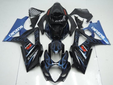 Kit Carena Moto Suzuki GSXR 1000 2007-2008 - Nero Lucido Blu Fiamma