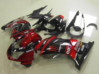Carene Moto Kawasaki ZX250R 2008-2012 - Caramella Rosso Nero Lucido Elf Touch4 Mostro