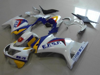 Carene Moto Kawasaki ZX250R 2008-2012 - Bianco Giallo Blu Rosso EFSF RX-78