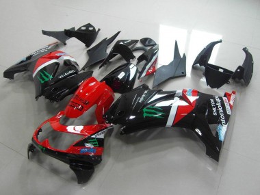 Carene Moto Kawasaki ZX250R 2008-2012 - Nero Lucido Rosso Bianco Verde Mostro Motul