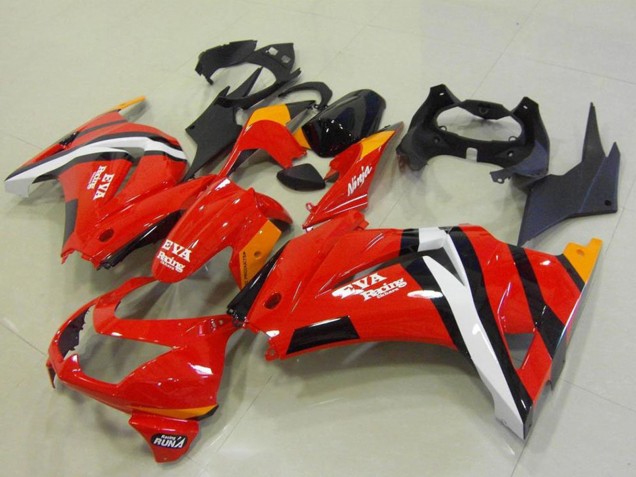 Carene Moto Kawasaki ZX250R 2008-2012 - Rosso Arancia Bianco Nero Eva Corsa