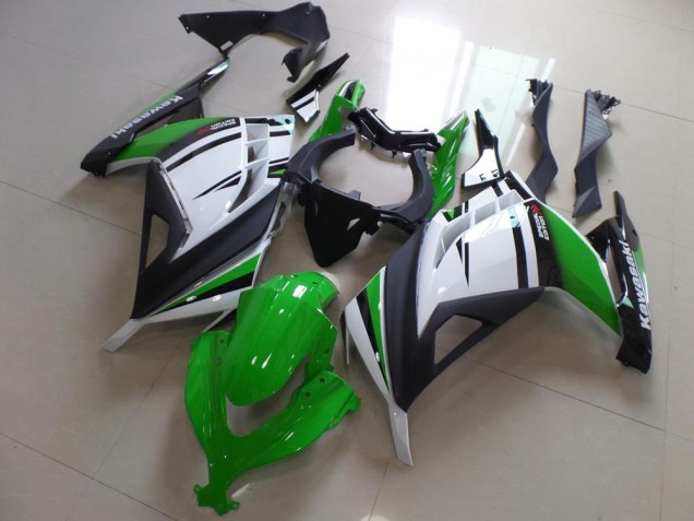 Carene Moto Kawasaki ZX300R 2013-2018 - Bianco Verde Nero Opaco