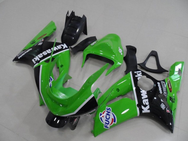 Carene Moto Kawasaki ZX6R 2003-2004 - Verde Bianco Nero Fuchs