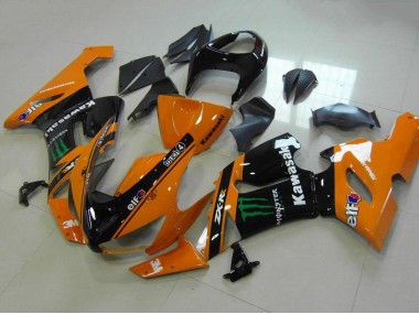 Carene Moto Kawasaki ZX6R 2005-2006 - Arancia Nero Verde Mostro