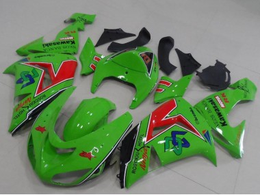 Carene Moto Kawasaki ZX6R 2005-2006 - Verde Rosso Nero ENEOS Banca