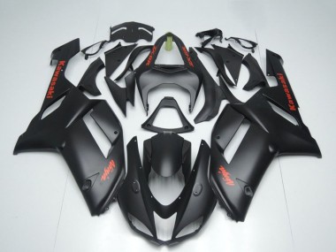 Carene Moto Kawasaki ZX6R 2007-2008 - Nero Opaco Rosso Sticker