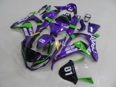 Carene Moto Kawasaki ZX10R 2011-2015 - Viola Verde Nero Bianco Trick Star Gangstar Eva Corsa 01