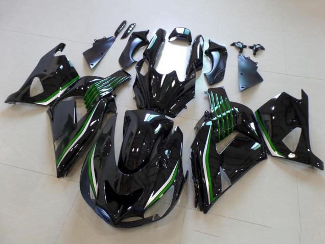 Carene Moto Kawasaki ZX14R ZZR1400 2006-2011 - Nero Lucido Verde Linea