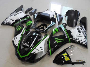 Carene Moto Yamaha YZF R1 2000-2001 - Nero Lucido Bianco Verde Mostro