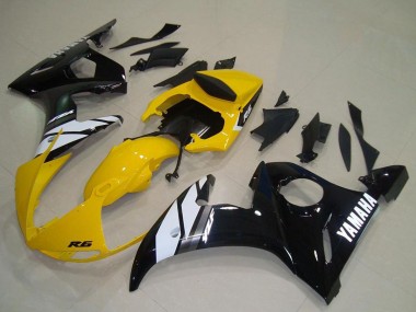Carene Moto Yamaha YZF R6 2003-2004 - Giallo Bianco Nero Lucido