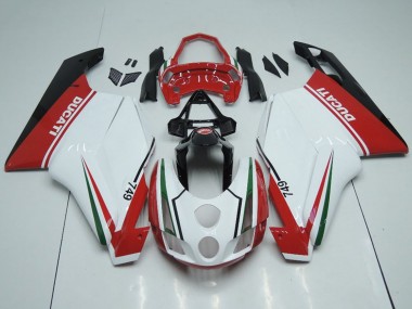 Carene Moto Ducati 749 2003-2004 - Bianco Rosso Verde Nero Lucido