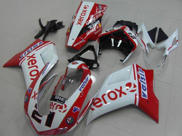 Carene Moto Ducati 848 1098 1198 2007-2014 - Bianco Rosso Nero Lucido Valsir Xerox OEM Stile 21