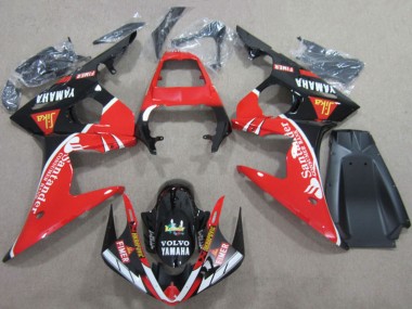 Carene Moto Yamaha YZF R6 2003-2004 - Rosso Bianco Nero Lucido Santander Fimer Volvo