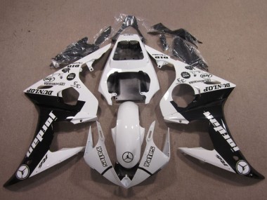 Carene Moto Yamaha YZF R6 2003-2004 - Bianco Nero Lucido Jordan Dunlop