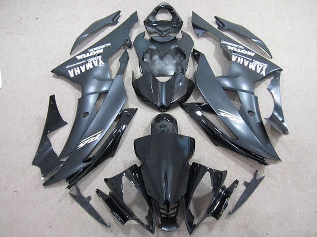 Carene Moto Yamaha YZF R6 2008-2016 - Nero Lucido Nero Opaco Bianco Decals