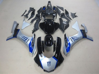 Carene Moto Yamaha YZF R1 2015-2019 - Argento Blu Nero Lucido Mostro