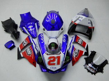 Carene Moto Yamaha YZF R1 2015-2019 - Bianco Blu Rosso Nero Verde Mostro 21