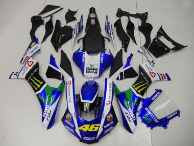 Carene Moto Yamaha YZF R1 2015-2019 - Bianco Blu Nero Verde ENEOS MoviStar Mostro 46