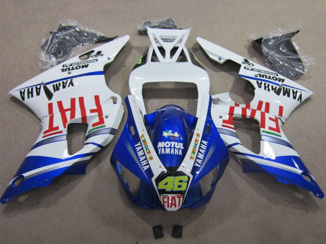 Carene Moto Yamaha YZF R1 1998-1999 - Bianco Blu Rosso Motul Fiat 46