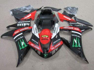 Carene Moto Yamaha YZF R1 2002-2003 - Rosso Nero Lucido Bianco Verde Motul Mostro