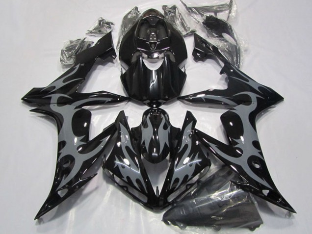 Carene Moto Yamaha YZF R1 2004-2006 - Nero Lucido Grigio Fiamma