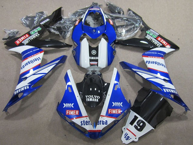 Carene Moto Yamaha YZF R1 2004-2006 - Bianco Blu Nero Rosso Volvo Sterilgarda 19