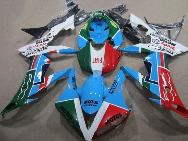 Carene Moto Yamaha YZF R1 2004-2006 - Bianco Blu Rosso Verde Bianco Fiat Motul