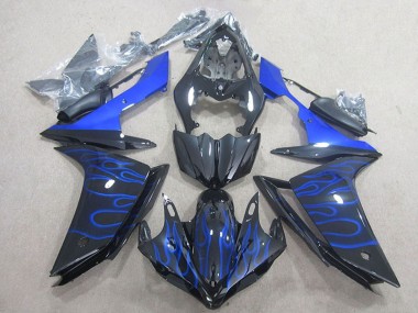 Carena Moto Yamaha YZF R1 2007-2008 - Nero Lucido Blu Fiamma