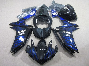 Carene Moto Yamaha YZF R1 2007-2008 - Nero Lucido Blu Fiamma