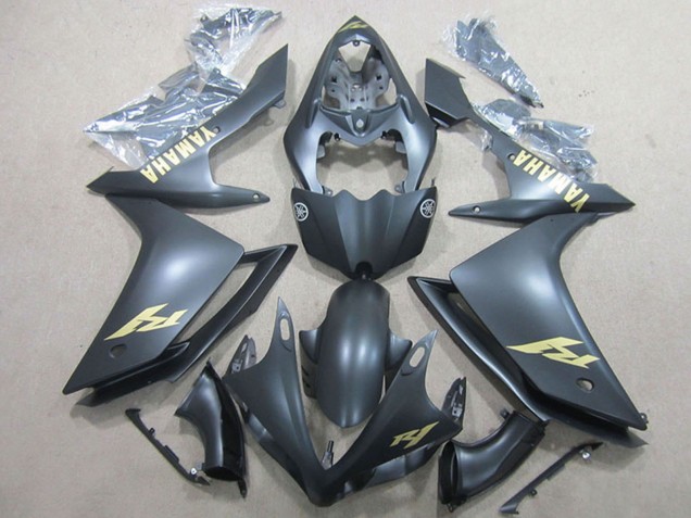 Carene Moto Yamaha YZF R1 2007-2008 - Nero Opaco Oro Decal