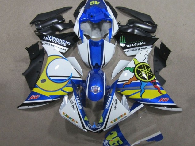 Carene Moto Yamaha YZF R1 2009-2011 - Bianco Blu Giallo Verde Mostro Semakin Didepan