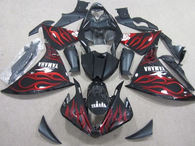 Carene Moto Yamaha YZF R1 2009-2011 - Nero Lucido Rosso Fiamma
