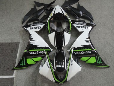 Carene Moto Yamaha YZF R1 2009-2011 - Bianco Nero Verde Mostro Semakin Didepan