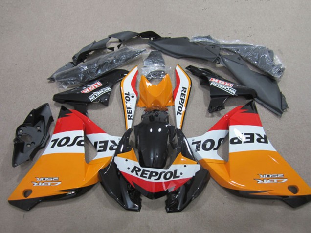 Carene Moto Honda CBR125R 2011-2016 - Arancia Bianco Rosso Nero Lucido Repsol