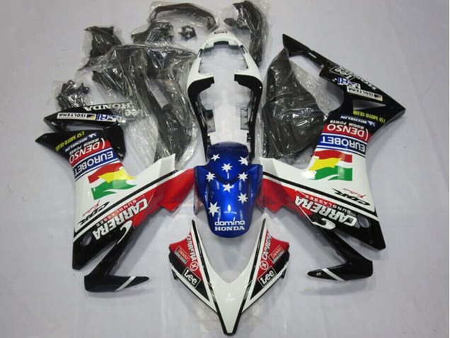 Carene Moto Honda CBR500R 2013-2015 - Bianco Rosso Blu Nero Lucido Star Carrera Lee DENSO EuroBet