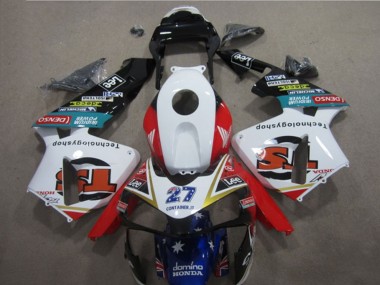 Carene Moto Honda CBR600RR 2003-2004 - Bianco Rosso Blu Nero Lucido Denso 27
