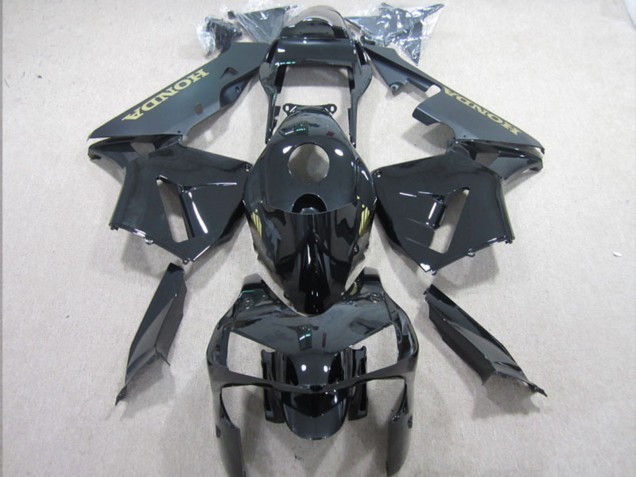 Carene Moto Honda CBR600RR 2003-2004 - Nero Lucido Nero Opaco Oro Decal