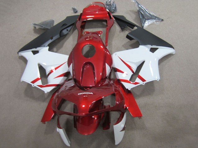 Carene Moto Honda CBR600RR 2003-2004 - Rosso Bianco Nero Opaco