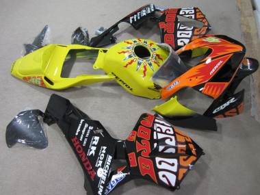 Carene Moto Honda CBR600RR 2003-2004 - Giallo Arancia Nero Lucido Rossi Repsol 46