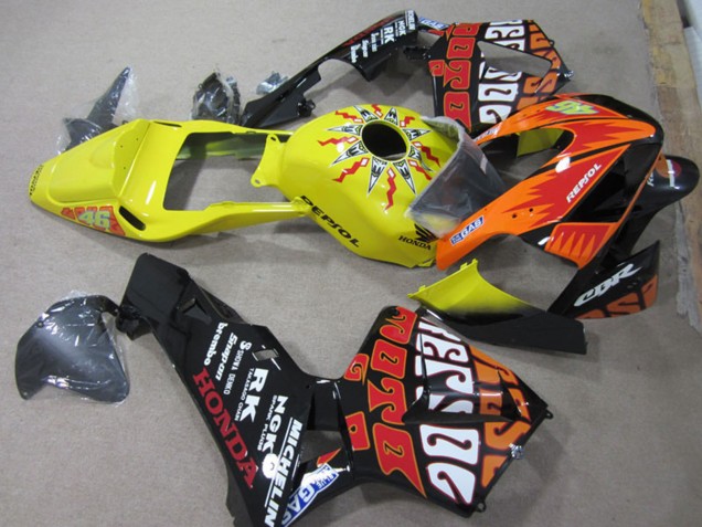 Carene Moto Honda CBR600RR 2003-2004 - Giallo Arancia Nero Lucido Rossi Repsol 46