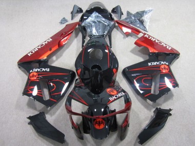 Carene Moto Honda CBR600RR 2003-2004 - Nero Lucido Rosso RACARDI
