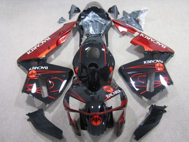 Carene Moto Honda CBR600RR 2003-2004 - Nero Lucido Rosso RACARDI