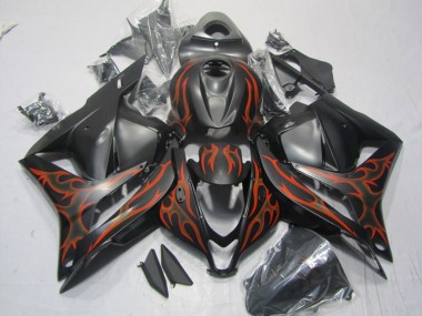 Carene Moto Honda CBR600RR 2009-2012 - Nero Opaco Arancia Fiamma