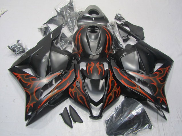 Carene Moto Honda CBR600RR 2009-2012 - Nero Opaco Arancia Fiamma