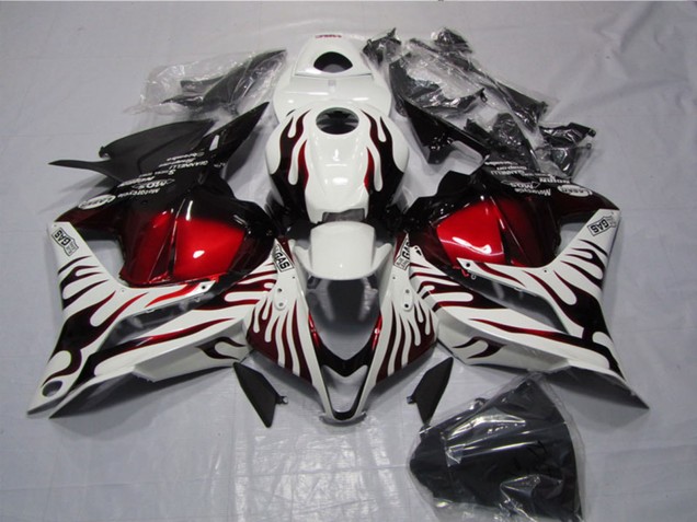 Carene Moto Honda CBR600RR 2009-2012 - Bianco Rosso Nero Lucido Fiamma