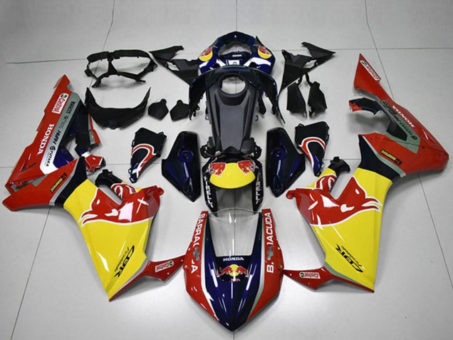 Carene Moto Honda CBR1000RR 2017-2023 - Blu Giallo Nero Lucido Red Bull