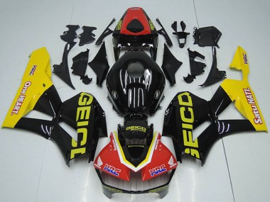 Carene Moto Honda CBR1000RR 2012-2016 - Rosso Giallo Nero Lucido HRC One Heart GEICO