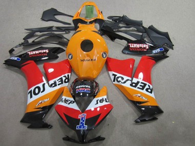 Carene Moto Honda CBR1000RR 2012-2016 - Arancia Bianco Rosso Nero Lucido Repsol 1